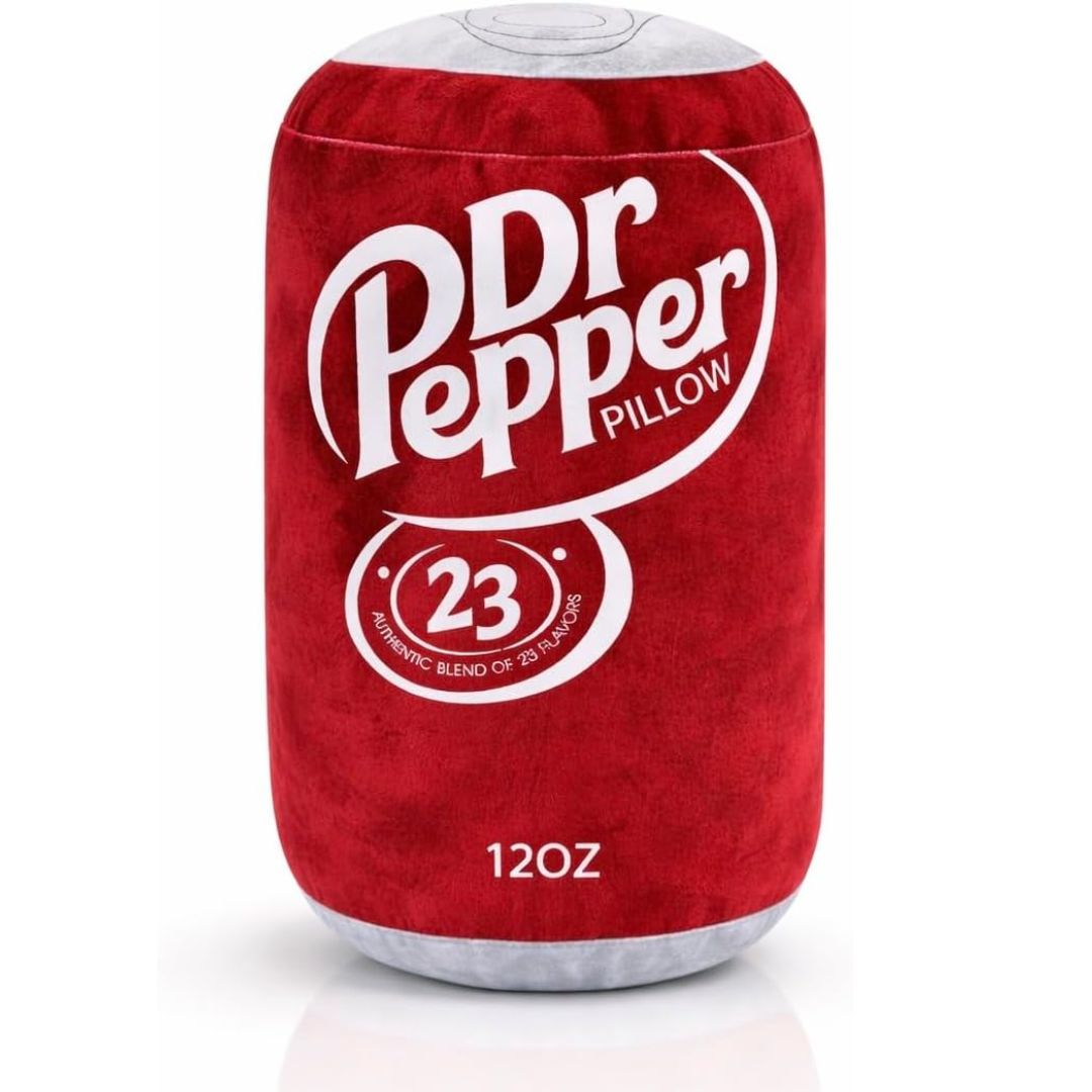 Giant soda can shaped plush pillow