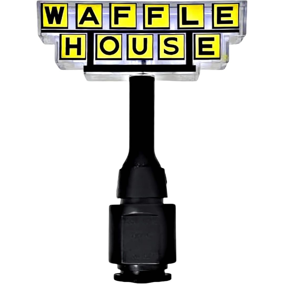 Waffle House logo night light on a white background