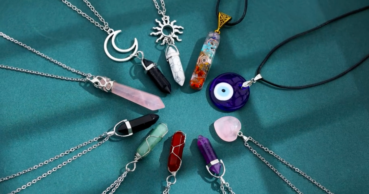 Different crystal necklaces deals