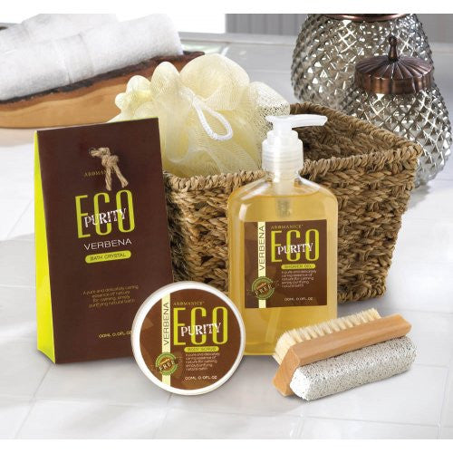 Eco Purity Bath Set In Basket - OddGifts.com