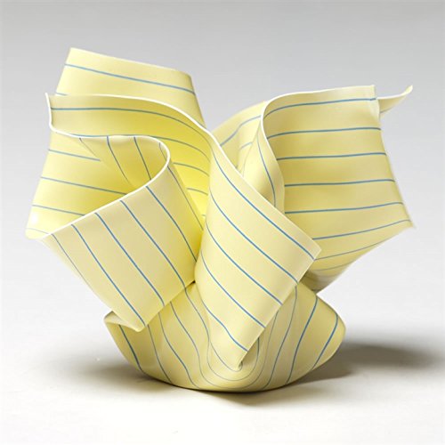 Crumpled yellow lined paper-shaped desk paperweight
