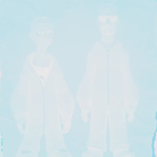 A video which features a collage of multiple images. The images feature plastic figurines of Walter and Jesse from the TV show Breaking Bad. There is trendy, 80s style music playing.