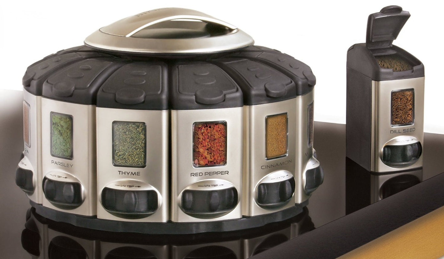 Spice Rack Carousel with Auto-Measure - OddGifts.com