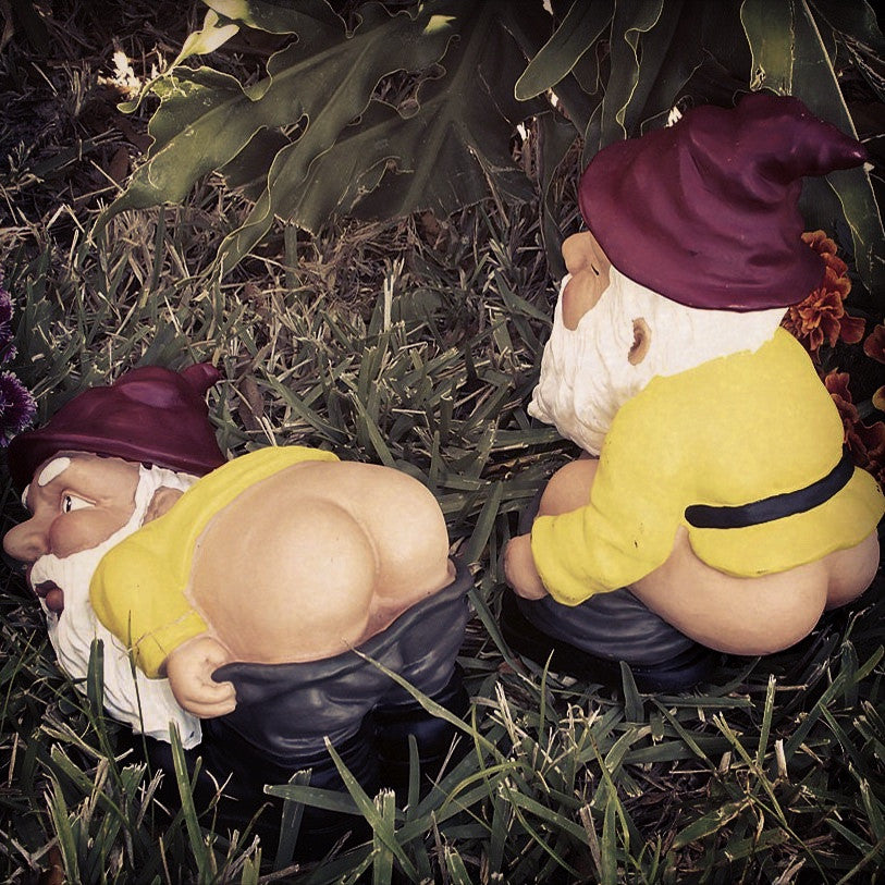 Mooning Garden Gnomes - OddGifts.com