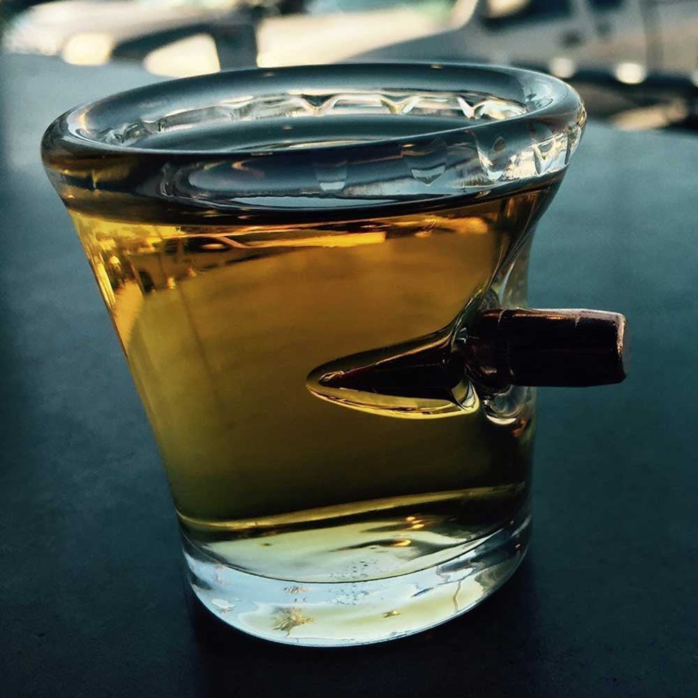 Shot Glass With Real Bullet - OddGifts.com