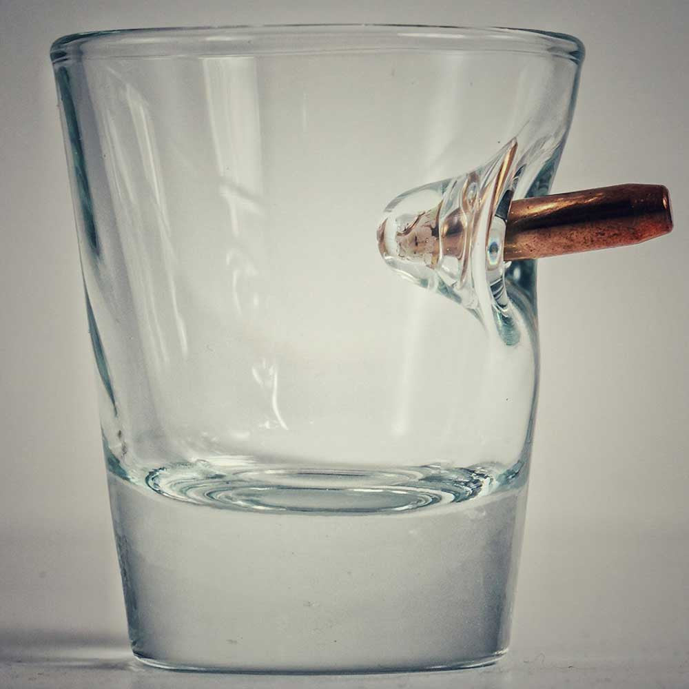 Shot Glass With Real Bullet - OddGifts.com