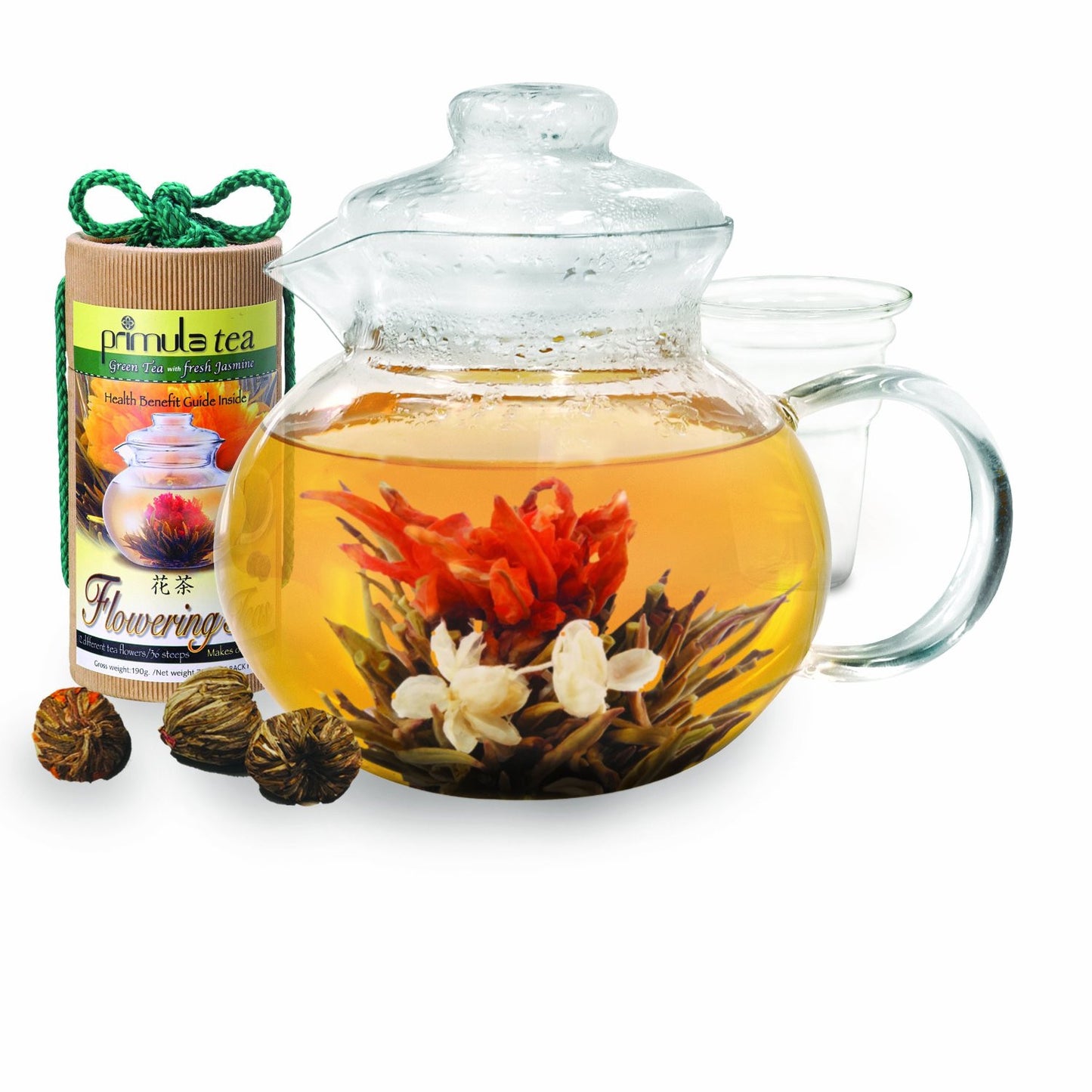 Clear Teapot With Blooming Flowers Tea - OddGifts.com