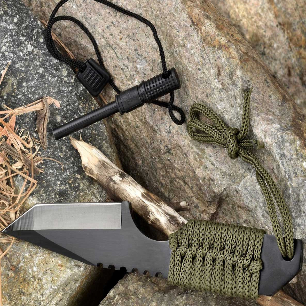 Tactical Knife With Fire Starter - OddGifts.com