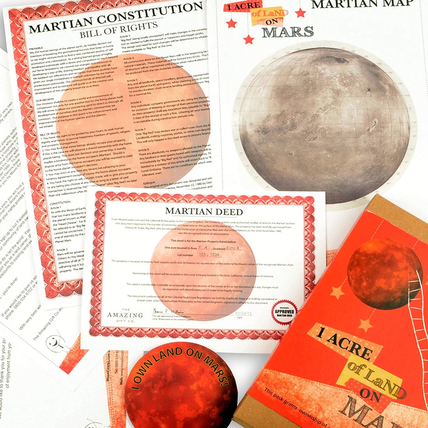 Buy An Acre of Land On Mars - oddgifts.com