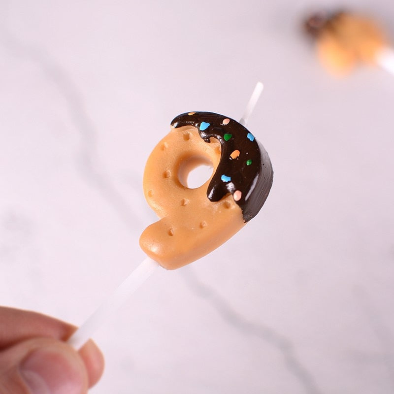 Chocolate Dipped Cookie Candle Numbers - oddgifts.com