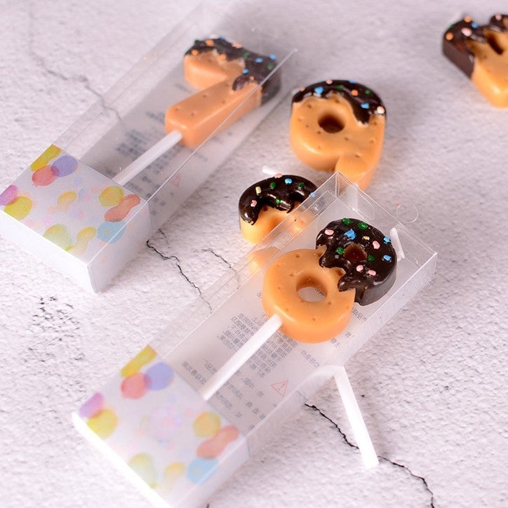 Chocolate Dipped Cookie Candle Numbers - oddgifts.com