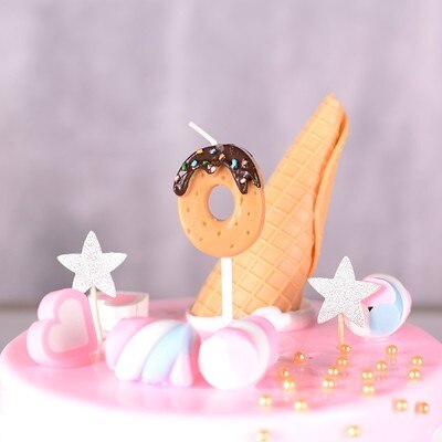 Chocolate Dipped Cookie Candle Numbers - oddgifts.com