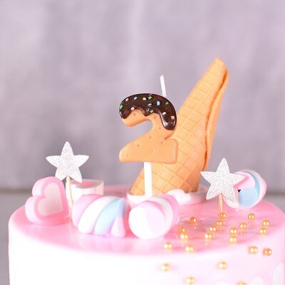 Chocolate Dipped Cookie Candle Numbers - oddgifts.com