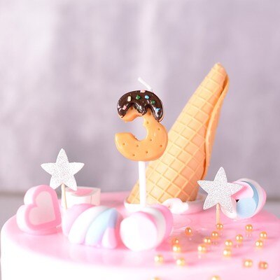 Chocolate Dipped Cookie Candle Numbers - oddgifts.com