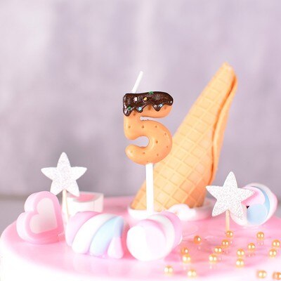 Chocolate Dipped Cookie Candle Numbers - oddgifts.com