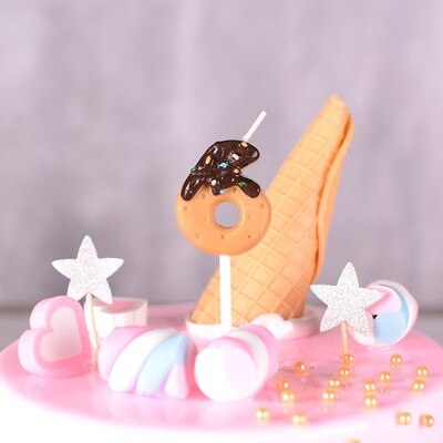 Chocolate Dipped Cookie Candle Numbers - oddgifts.com