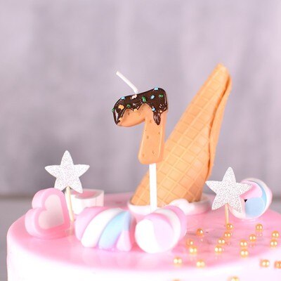 Chocolate Dipped Cookie Candle Numbers - oddgifts.com