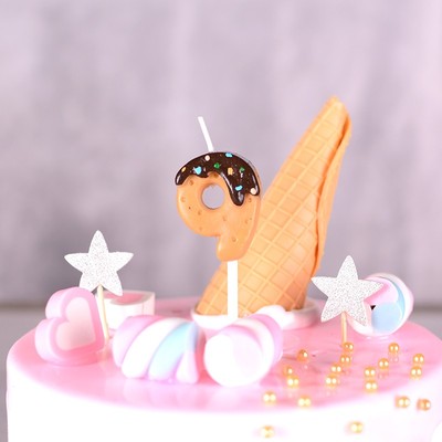 Chocolate Dipped Cookie Candle Numbers - oddgifts.com