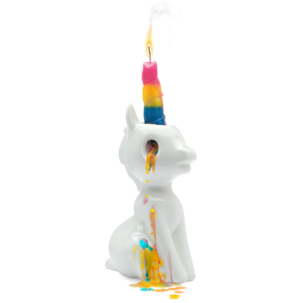 Crying Rainbow Unicorn Candle - oddgifts.com