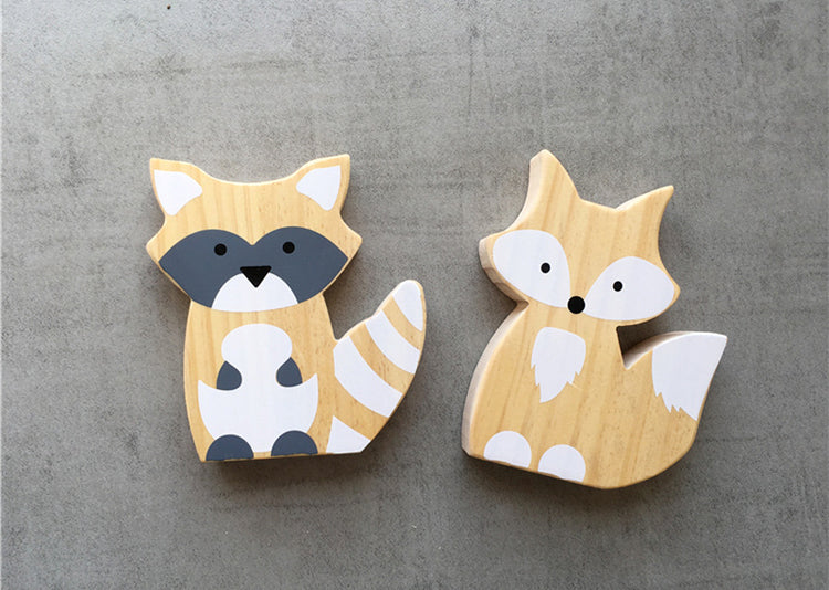 Cute Wooden Fox Figures - oddgifts.com