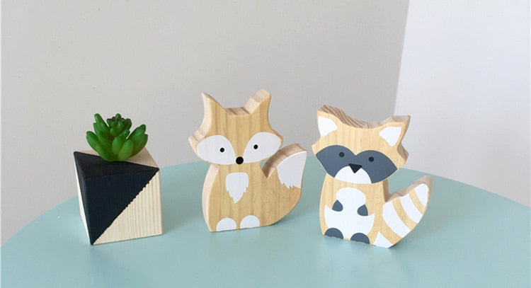 Cute Wooden Fox Figures - oddgifts.com