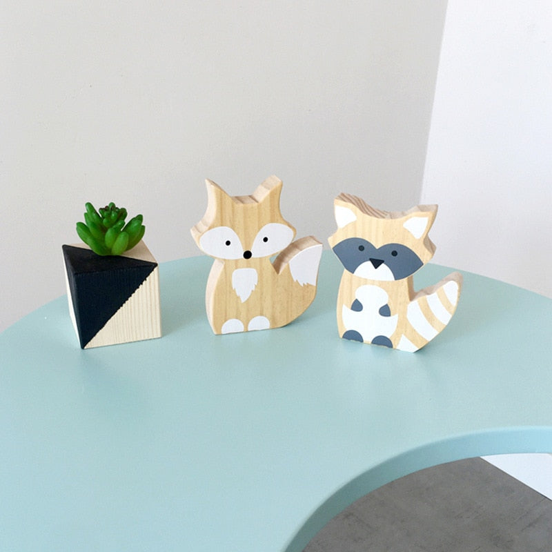 Cute Wooden Fox Figures - oddgifts.com