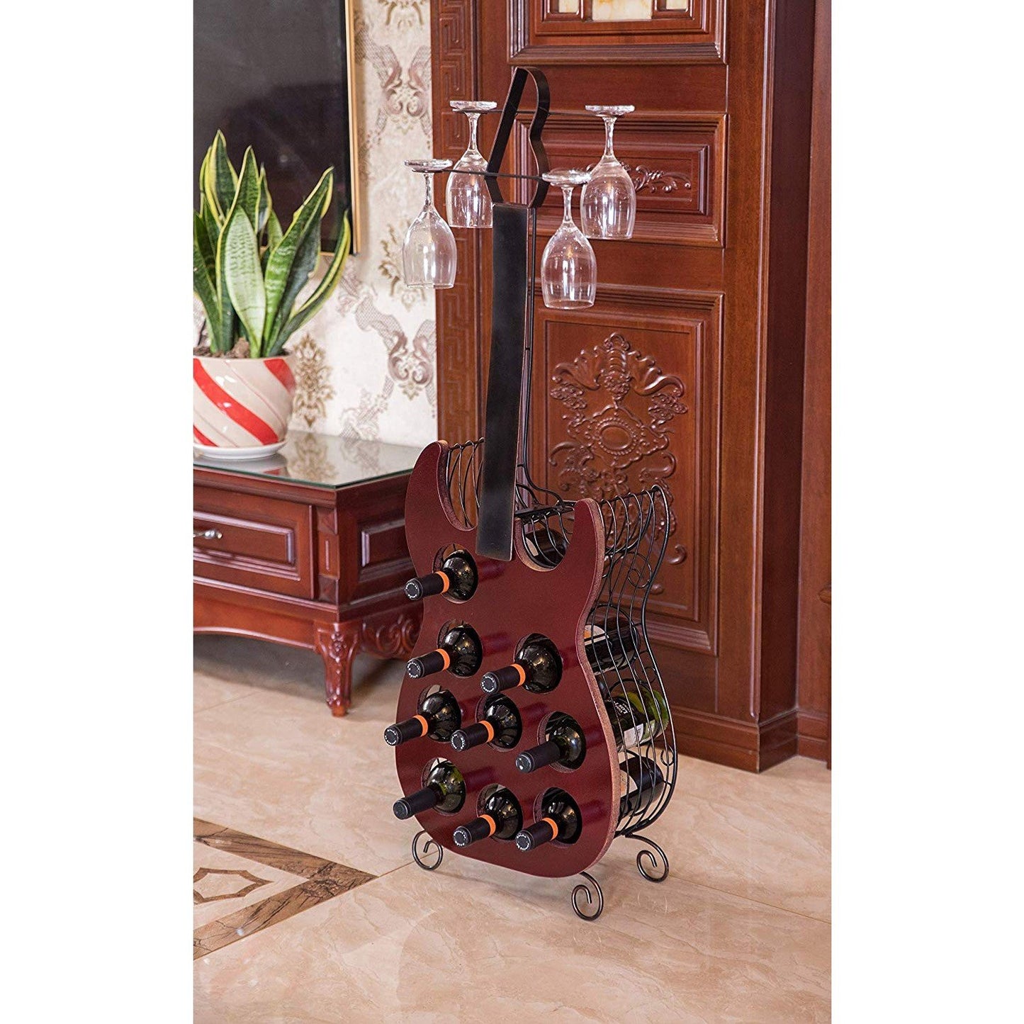 Wine and Glass Guitar Holder - oddgifts.com