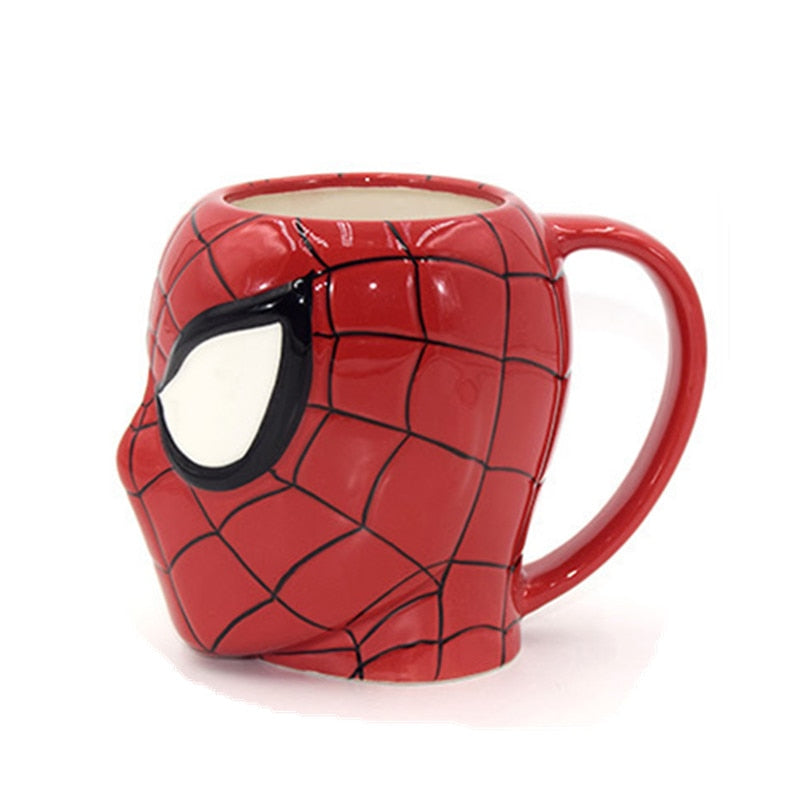 Side profile of a Marvel Spiderman coffee mug