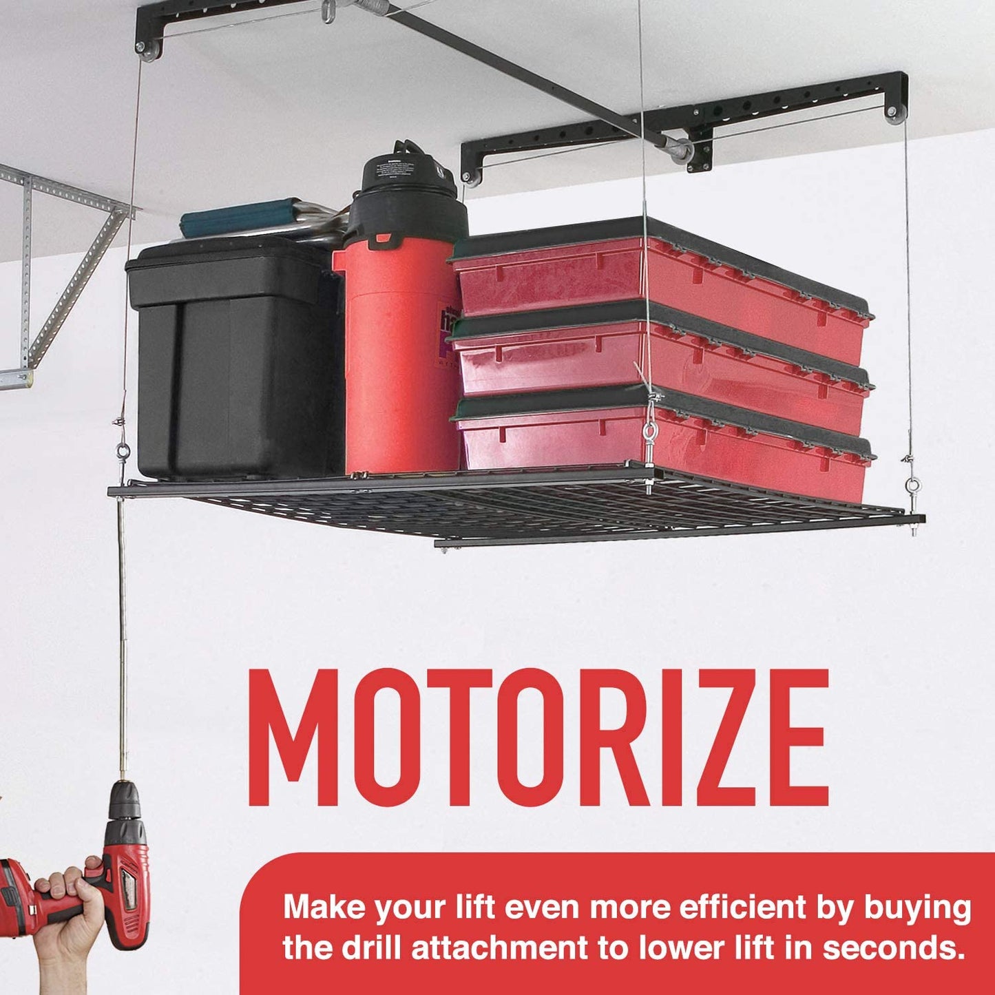 Pulley System Storage Rack For Garage