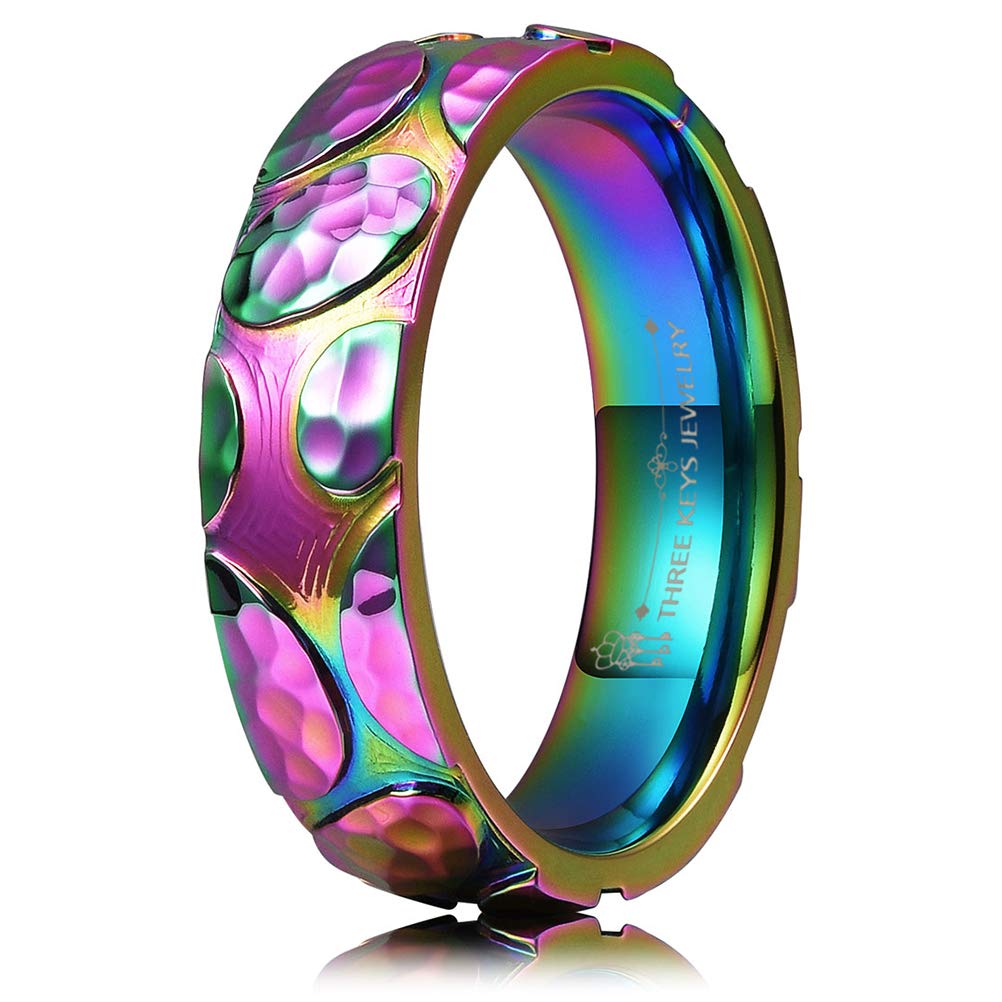 Rainbow Leaf Unisex Titanium Ring - oddgifts.com