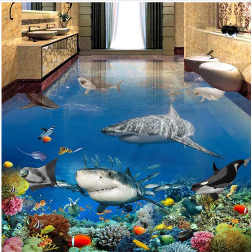 Shark Sea Floor Mural - OddGifts.com