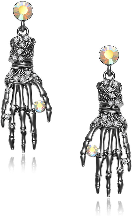 Skeleton Hand Necklace and Earring Set - oddgifts.com