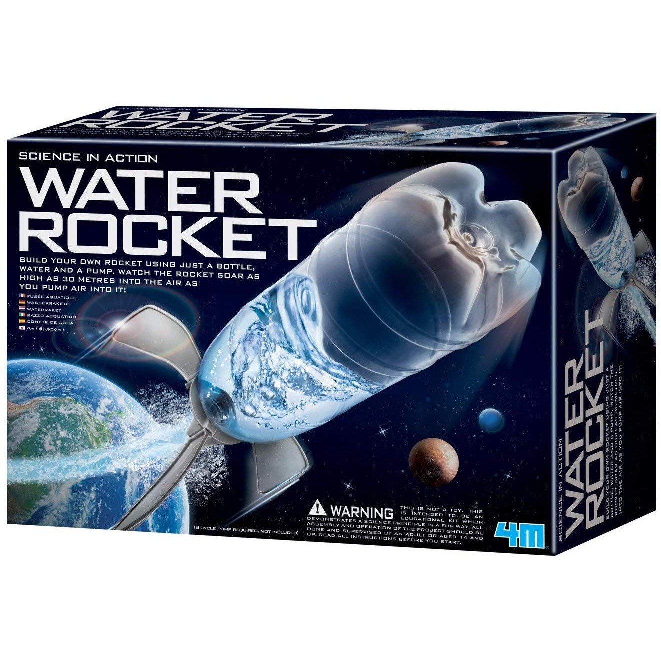 Water Rocket science kit for building and launching a water-powered bottle rocket