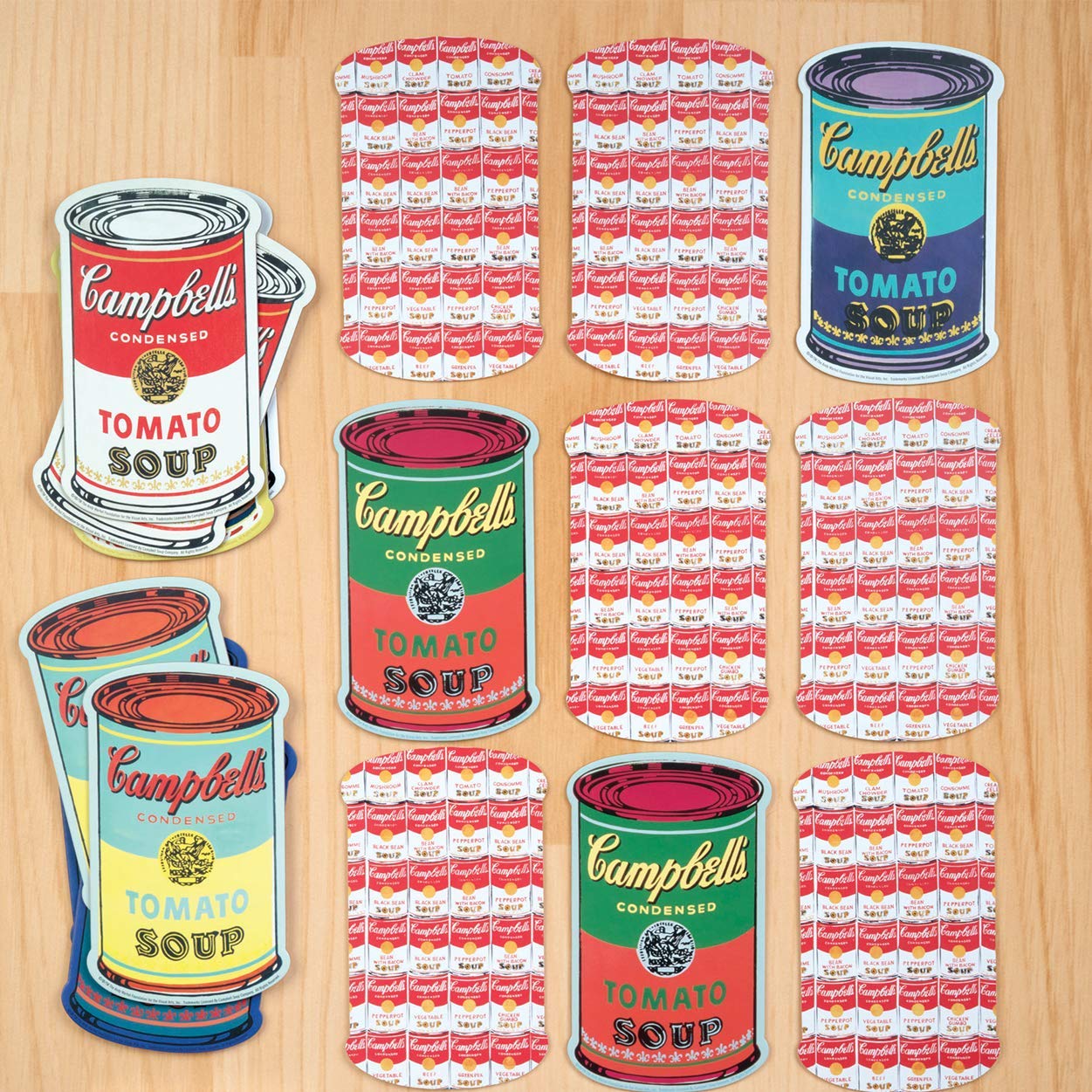 Some of the cards that are included with the Andy Warhol Memory Game. The object of the game is to memorize the cards and match the pairs.