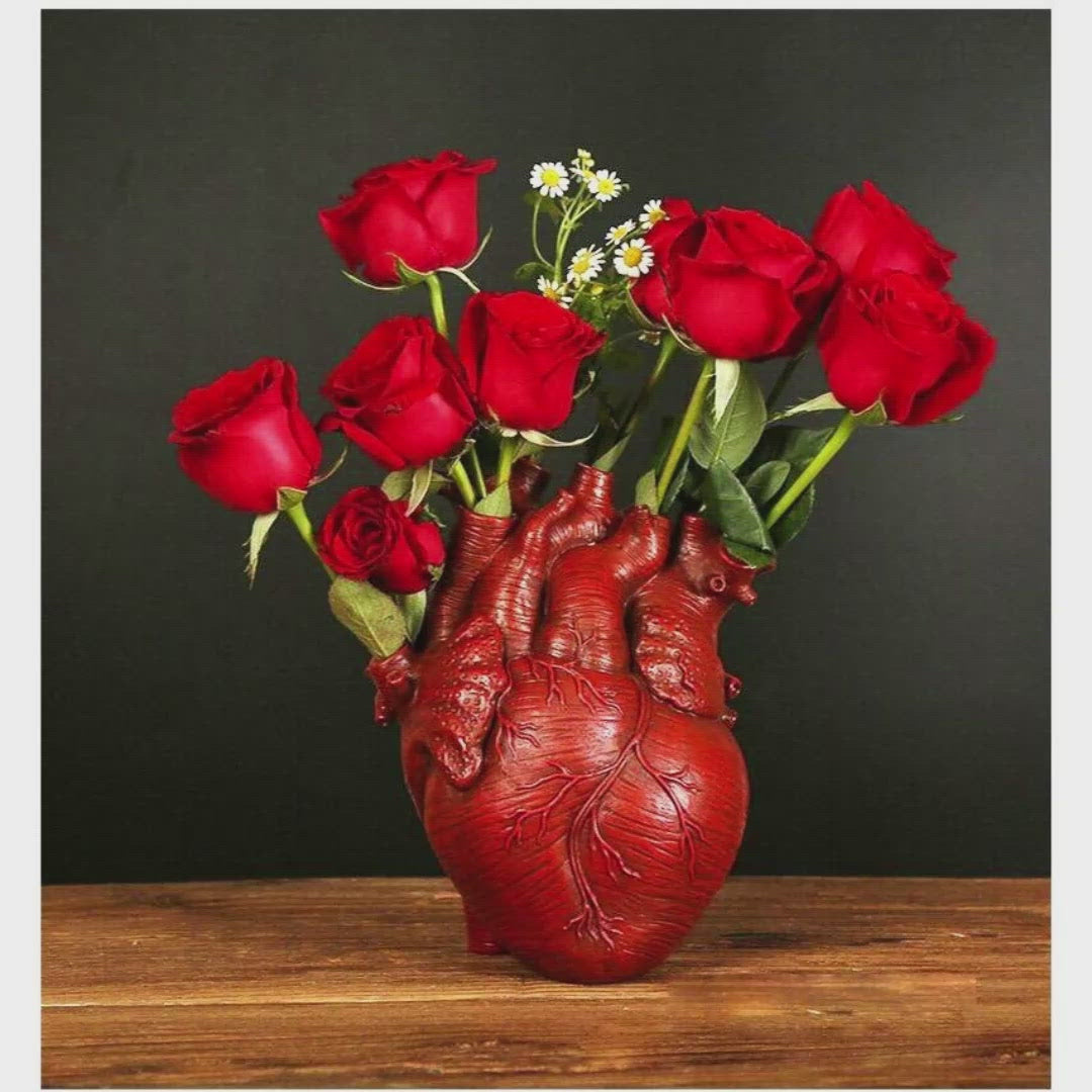 A video advertising the human heart shaped vases available at oddgifts.com