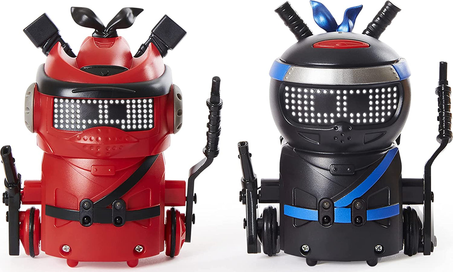 A black and a red Ninja Bot both facing forward.