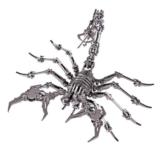 A metal scorpion made from a DIY metal scorpion building kit