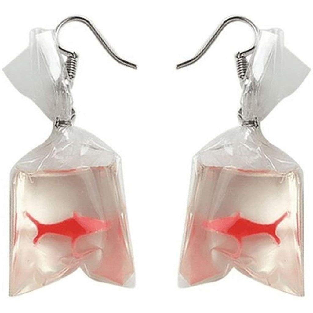 Goldfish In A Bag Earrings - oddgifts.com
