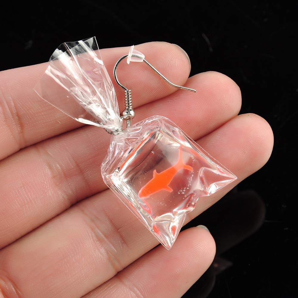Goldfish In A Bag Earrings - oddgifts.com