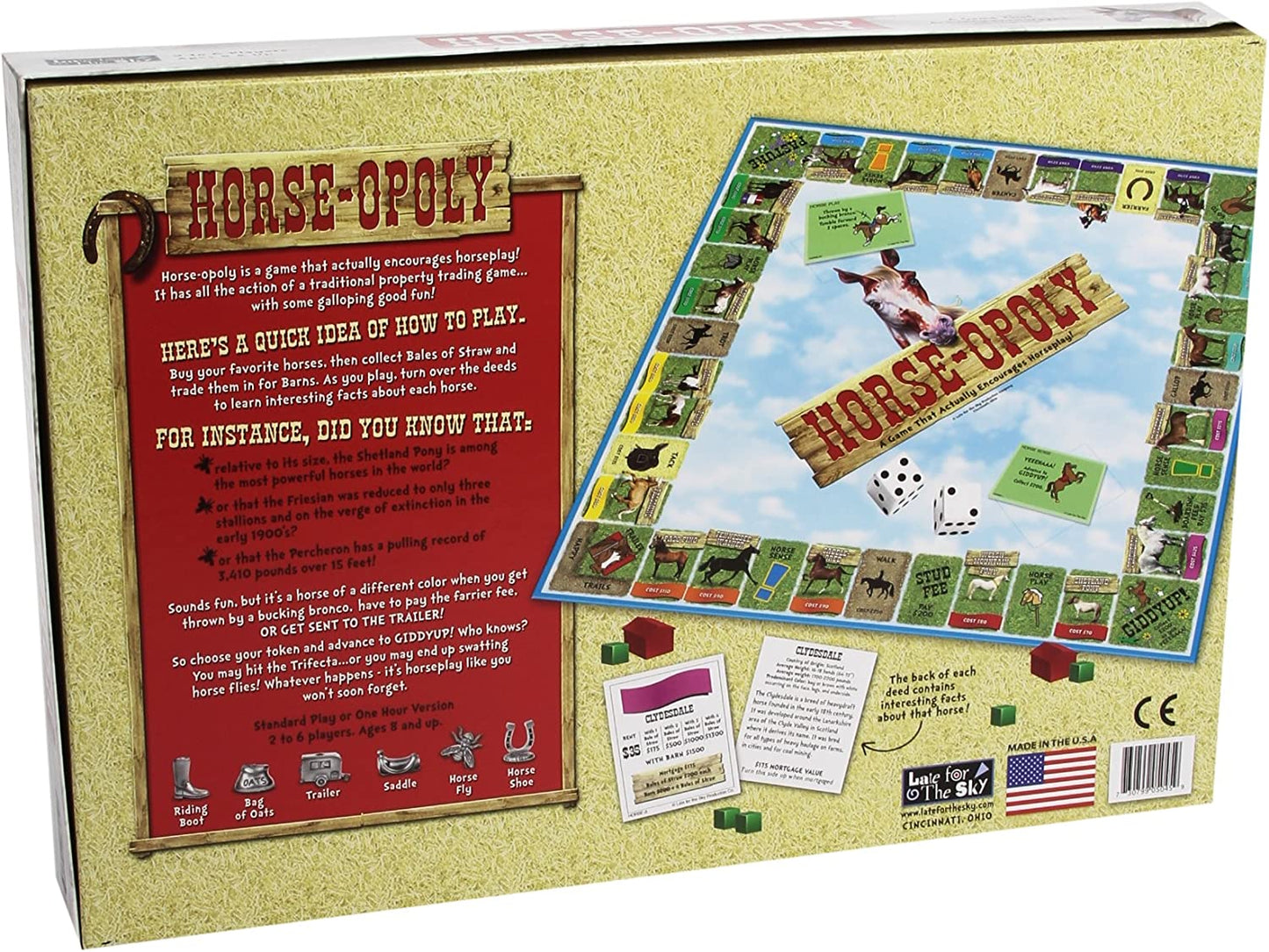 The back of the box for Horse-opoly.