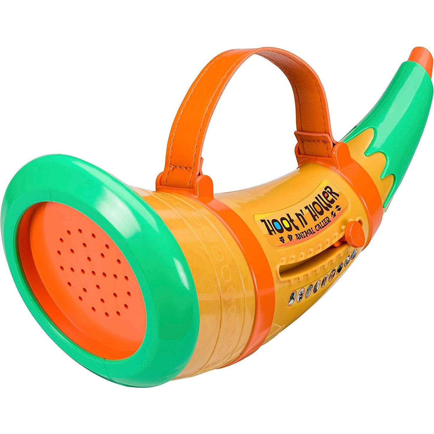 A kids hoot n' holler animal caller toy which makes realistic animal sounds.