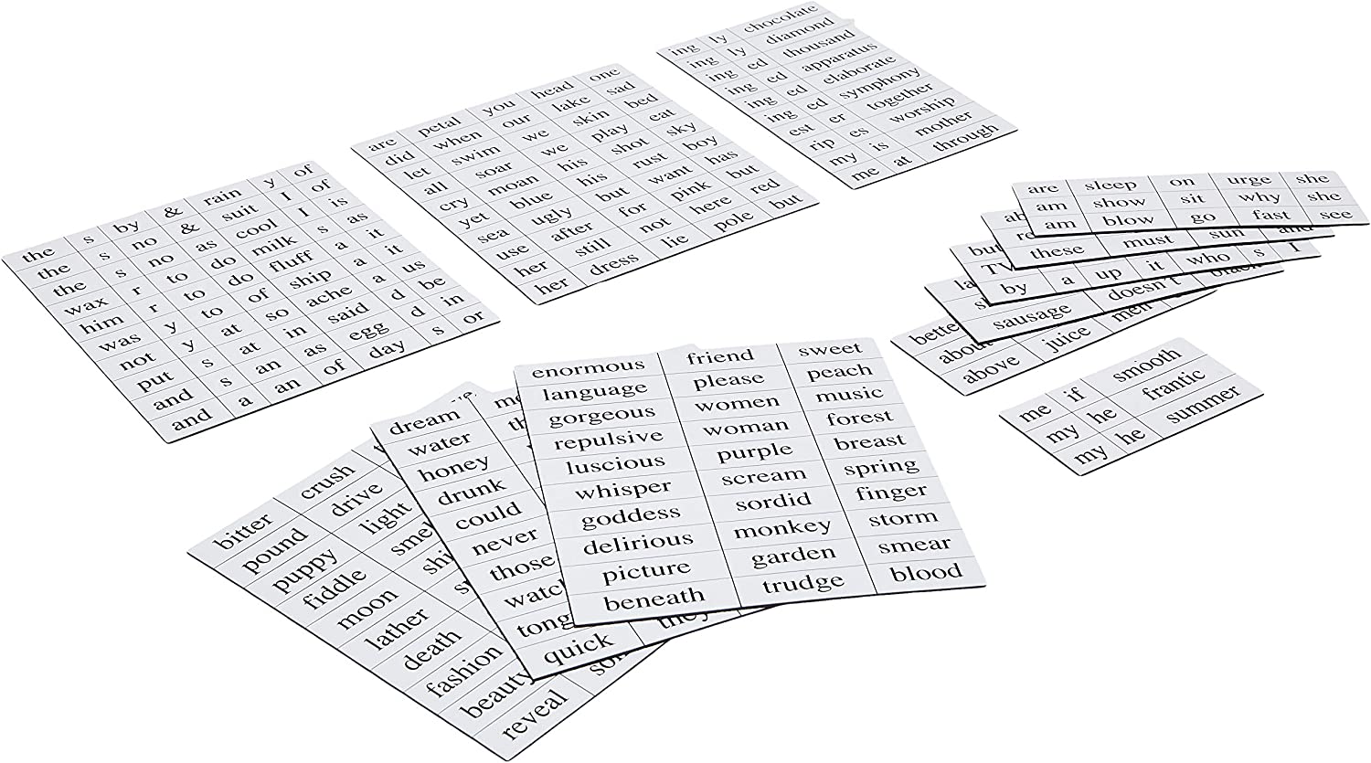 300 magnetic words that are included with the magnetic poetry kit.