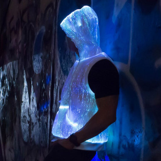 Fiber Optic Sleeveless Hoodie - OddGifts.com