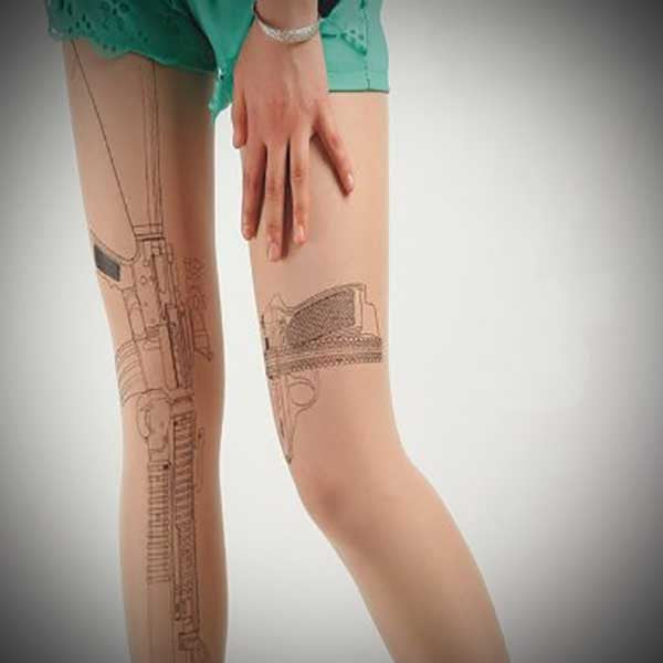 Guns Tattoo Pantyhose - OddGifts.com