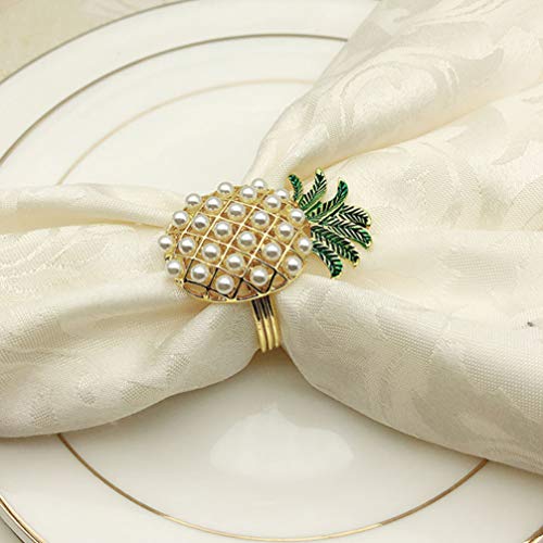 Pineapple style napkin holder on a plate