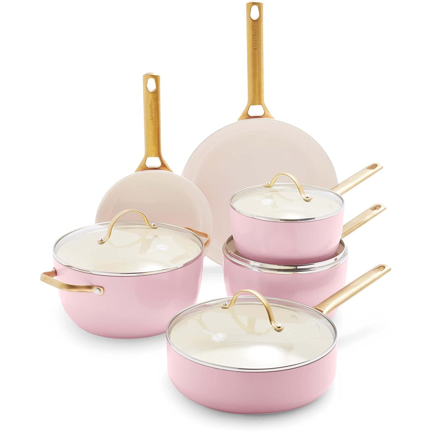 Upgrade your kitchen cookware with this pink ten-piece pot and pans se –