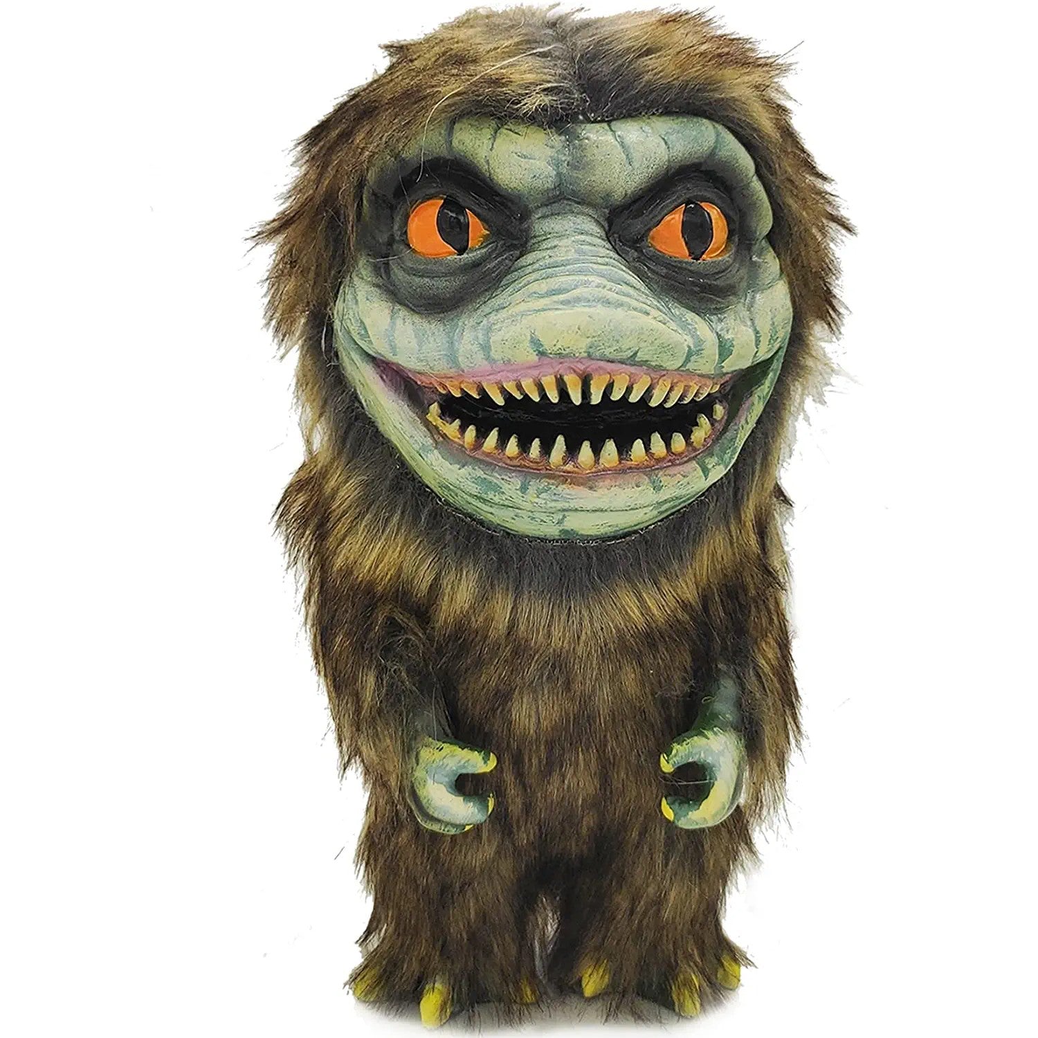 A grinning Critters doll covered in fur from the Critters movies.