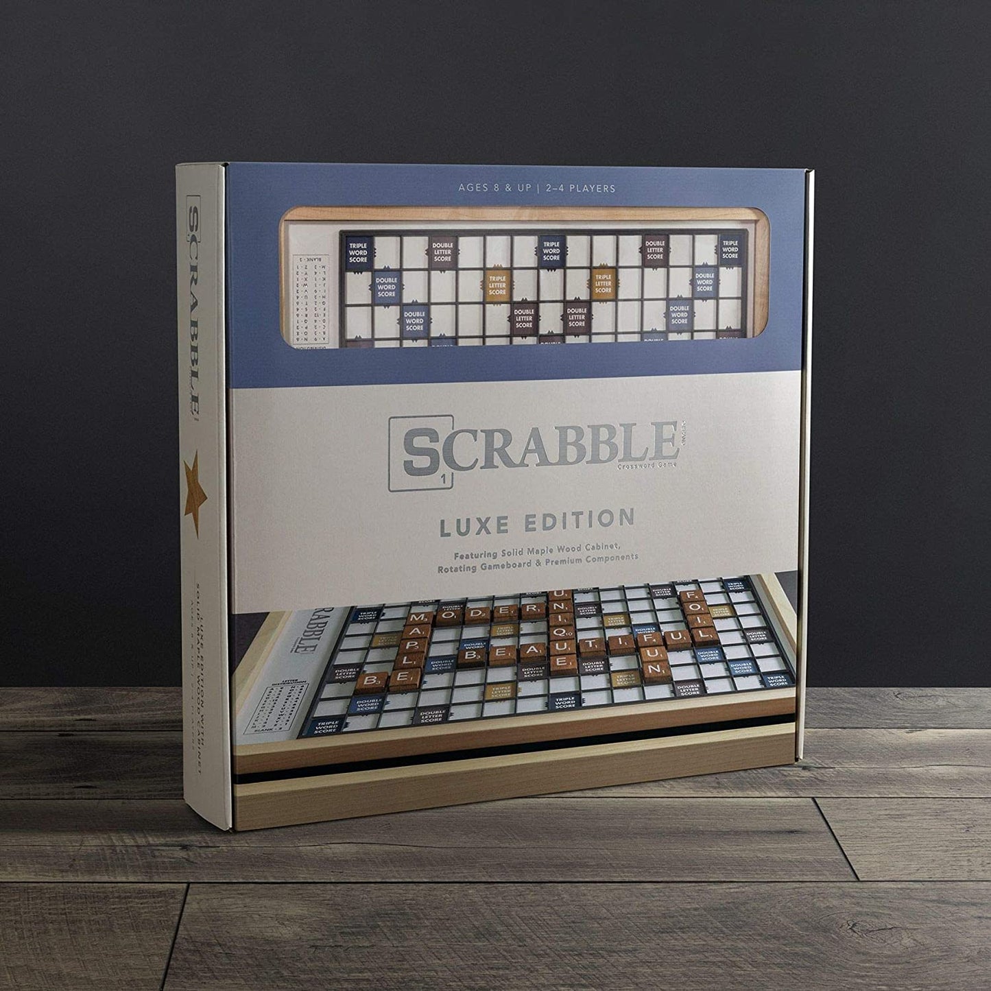 The packaging for the luxe edition of Scrabble.