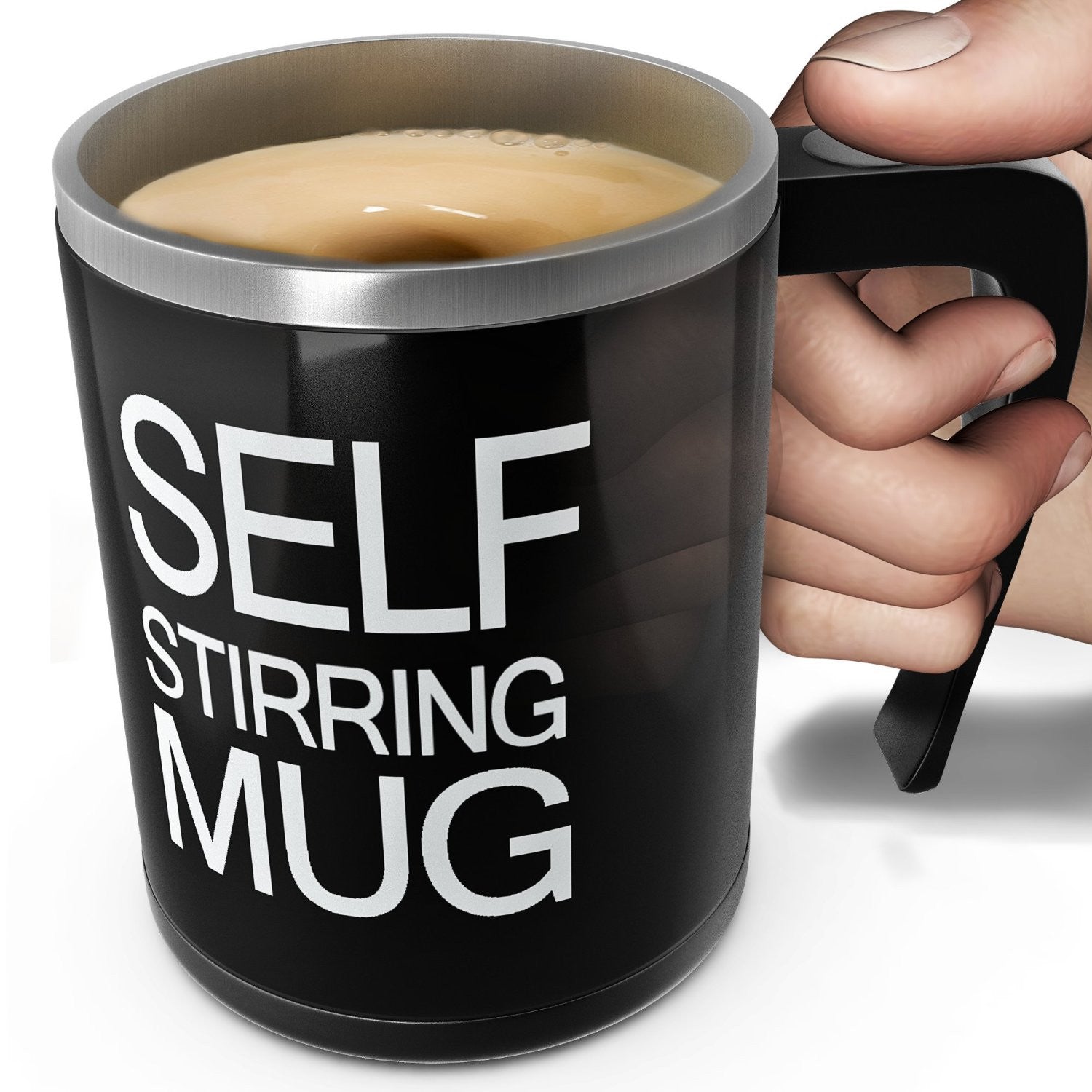 Best Buy: Grand Star Self-Stirring Mug Black/Silver SM-34337