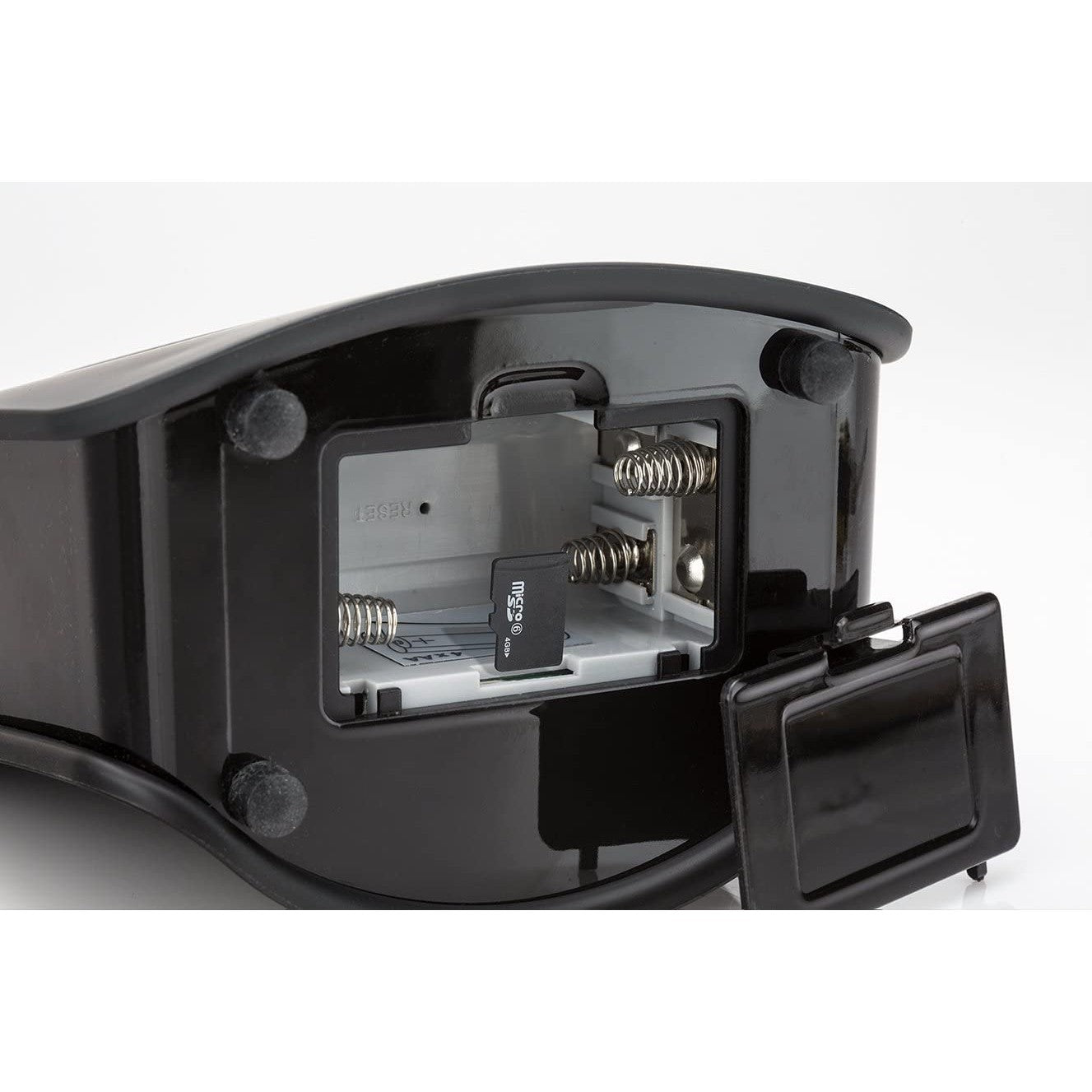 The battery compartment of a Sound Oasis Tinnitus Sound Therapy System.